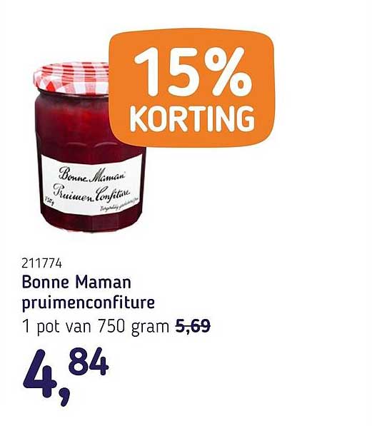 Bonne Maman pruimenconfiture 15% KORTING