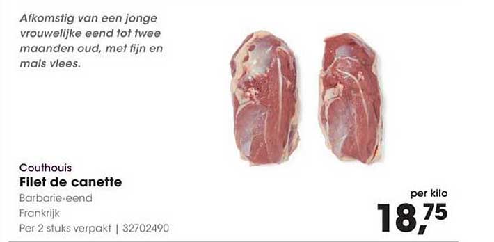 Couthouis Filet de canette Barbarie-eend Frankrijk