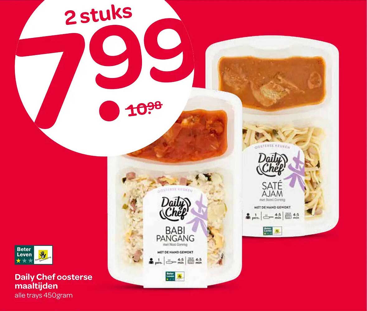 Daily Chef oosterse maaltijden alle trays 450gram
