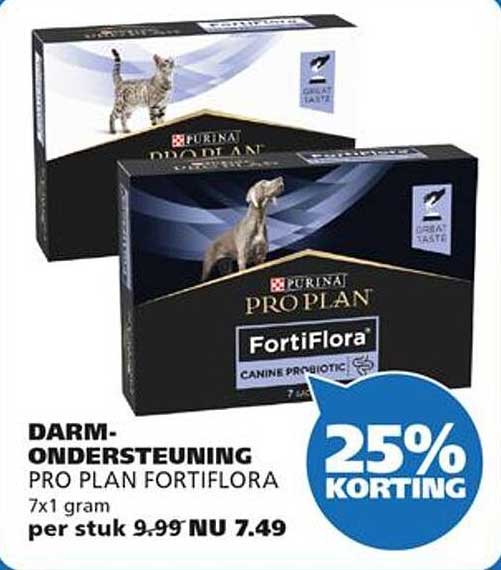 DARM-ONDERSTEUNING PRO PLAN FORTIFLORA 7x1 gram per stuk 25% KORTING