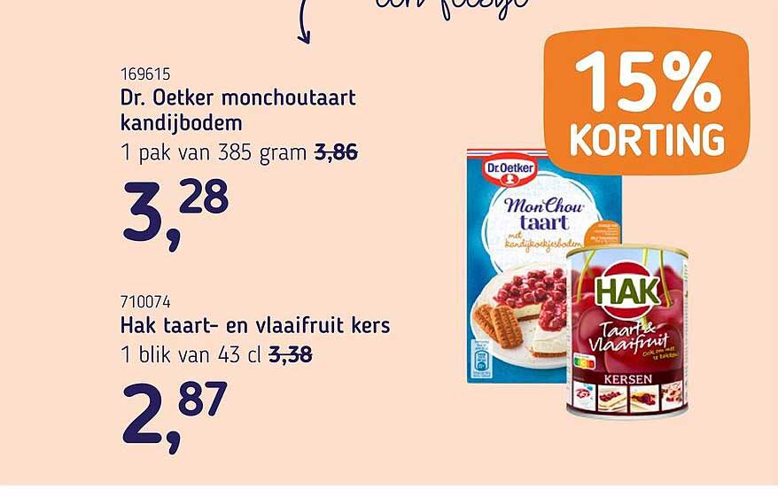 Dr. Oetker monchou taart kandijbodem 15% KORTING