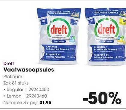 Dreft Vaatwascapsules Platinum Zak 81 stuks