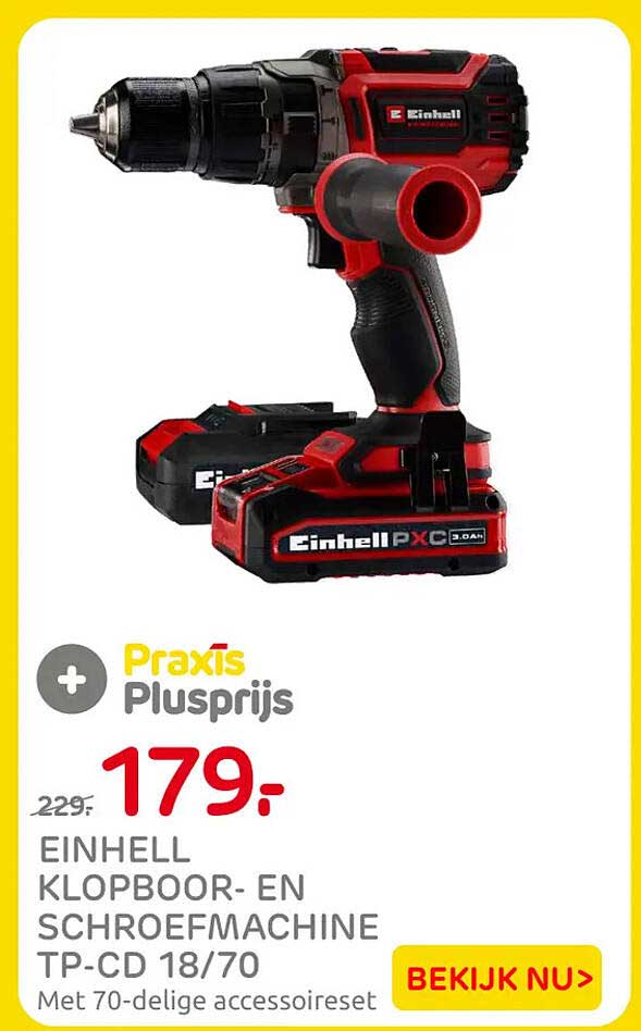 EINHELL KLOPBOOR- EN SCHROEFMACHINE TP-CD 18/70