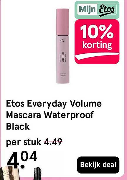 Etos Everyday Volume Mascara Waterproof Black 10% korting