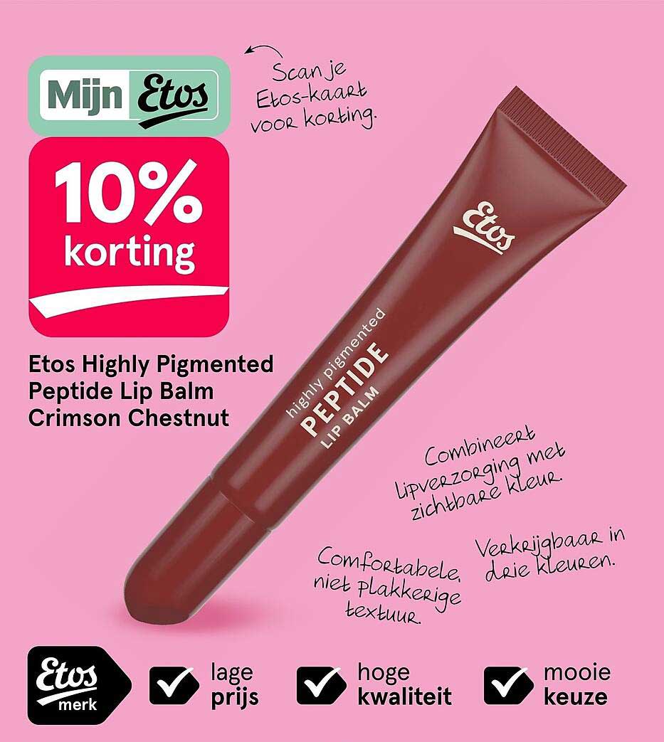Etos Highly Pigmented Peptide Lip Balm Crimson Chestnut