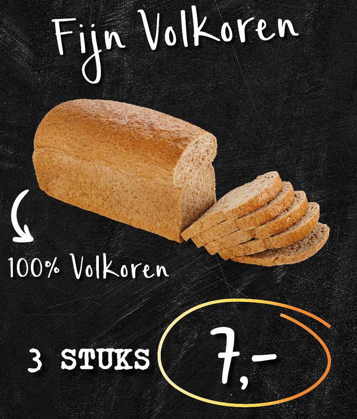 Fijn Volkoren 100% Volkoren 3 stuks