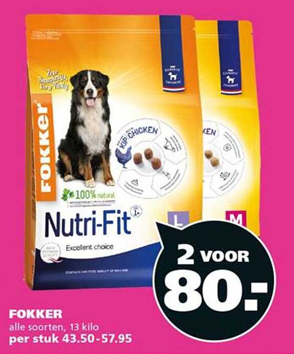 FOKKER alle soorten, 13 kilo per stuk 43.50-57.95 2 voor 80-