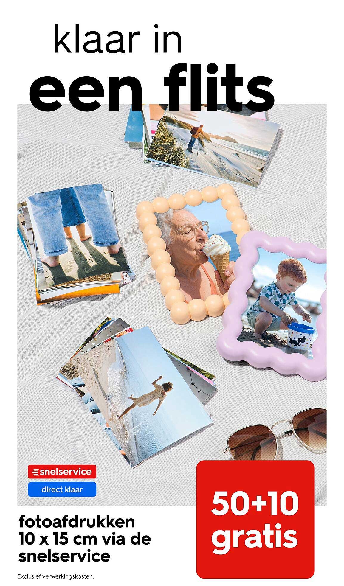 fotoafdrukken 10 x 15 cm via de snelservice 50+10 gratis