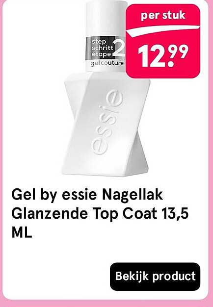 Gel by essie Nagellak Glanzende Top Coat 13,5 ML