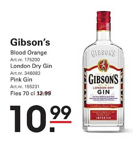 Gibson’s Blood Orange, London Dry Gin, Pink Gin