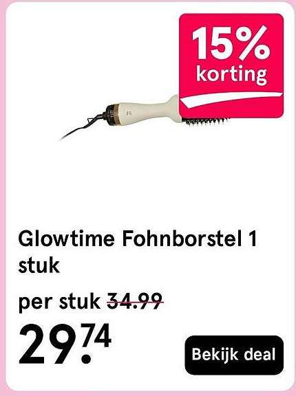 Glowtime Fohnborstel 1 stuk 15% korting