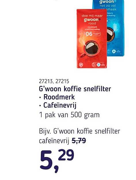 G'woon koffie snelfilter • Roodmerk • Cafeïnevrij