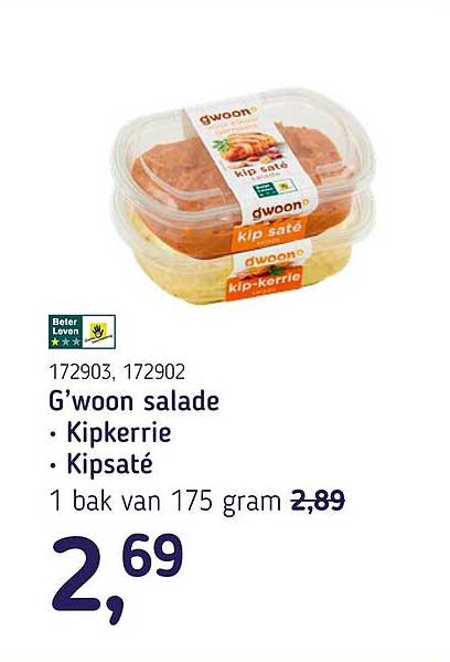 G'woon salade Kipkerrie Kipsaté