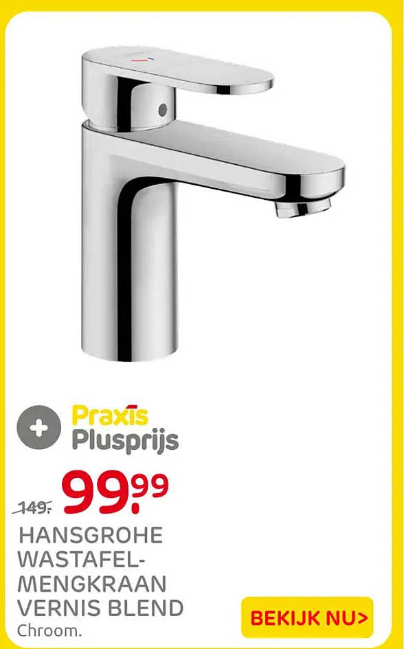 HANSGROHE WASTAFEL-MENGKRAAN VERNIS BLEND Chroom. Praxis Plusprijs