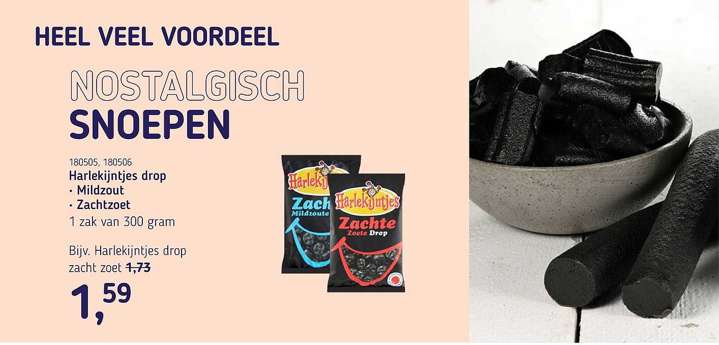Harlekijntjes drop - Mildzout - Zachtzoet