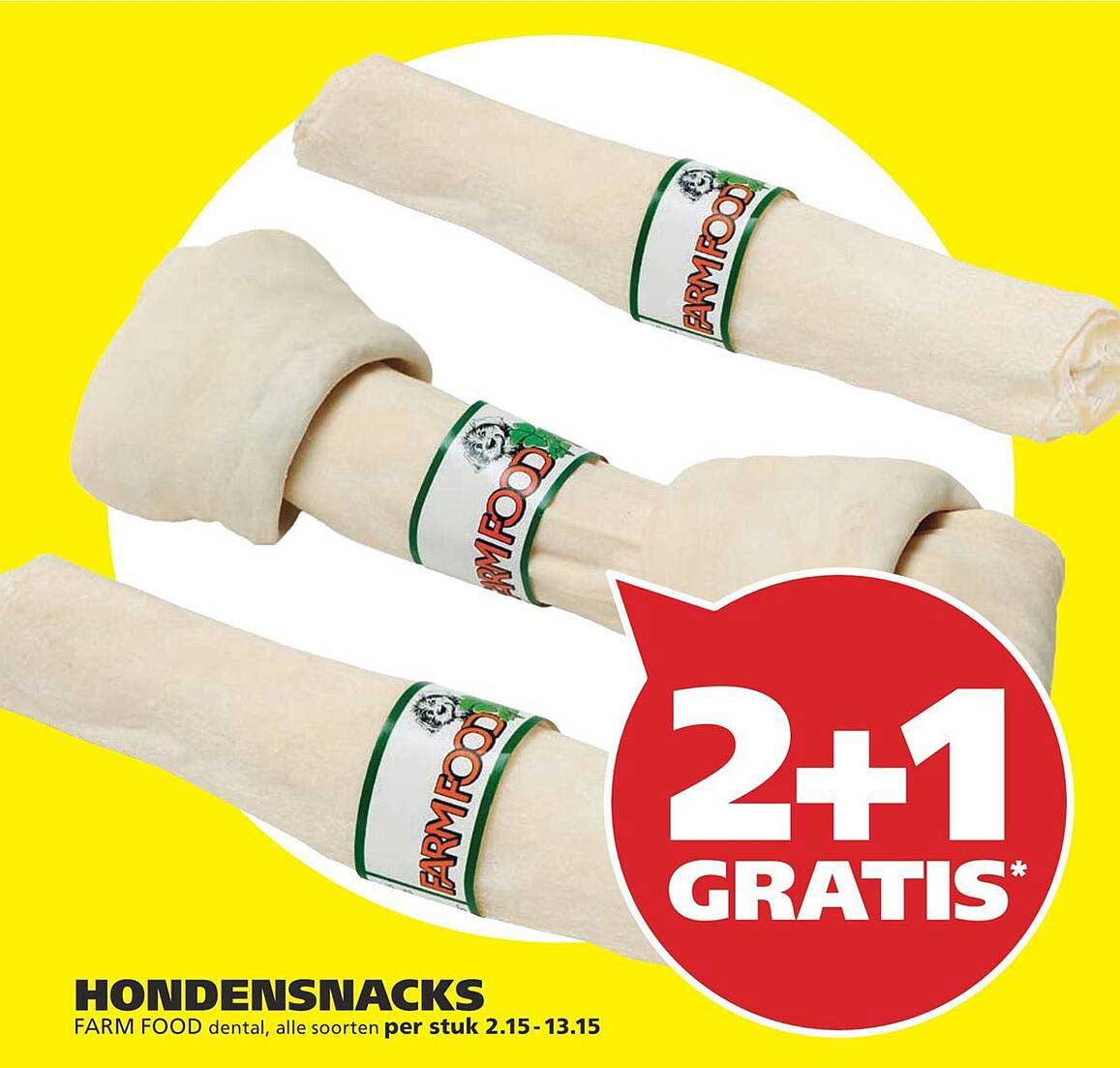 HONDENSNACKS FARM FOOD dental, alle soorten per stuk 2.15 - 13.15 2+1 GRATIS*