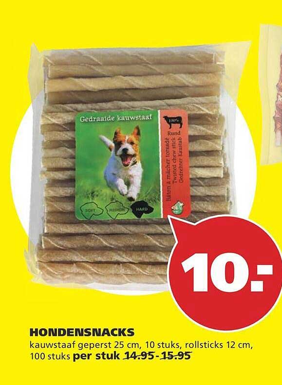 HONDENSNACKS kauwstaaf geperst 25 cm, 10 stuks, rollsticks 12 cm, 100 stuks per stuk