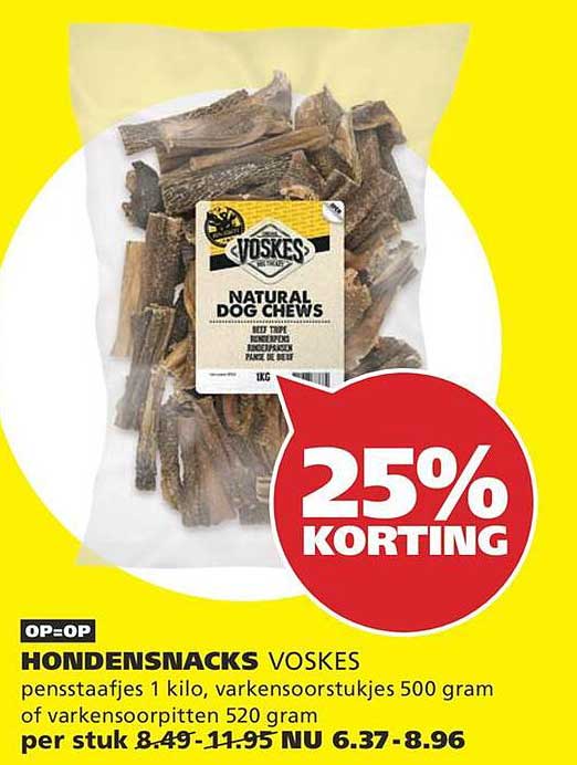 HONDENSNACKS VOSKES 25% KORTING