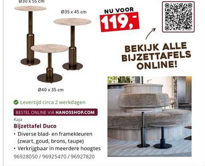 Kaja Bijzettafel Duco