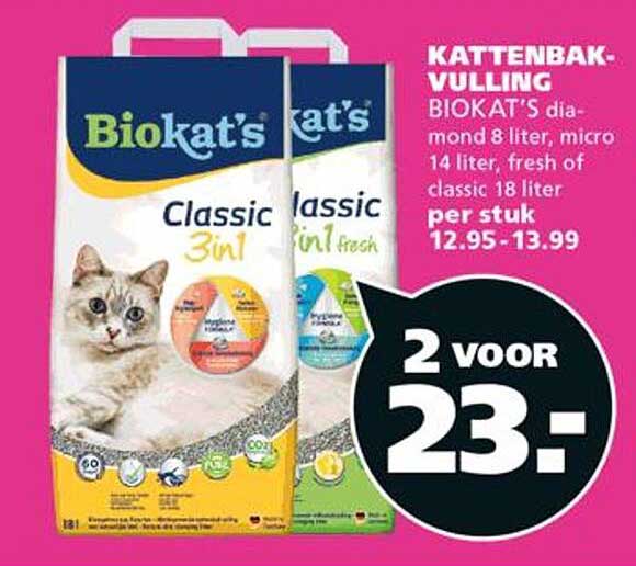 KATTENBAK-VULLING BIOKAT'S diamond 8 liter, micro 14 liter, fresh of classic 18 liter per stuk