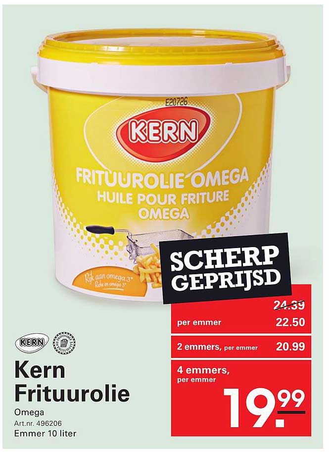 Kern Frituurolie Omega Emmer 10 liter SCHERP GEPRIJSD