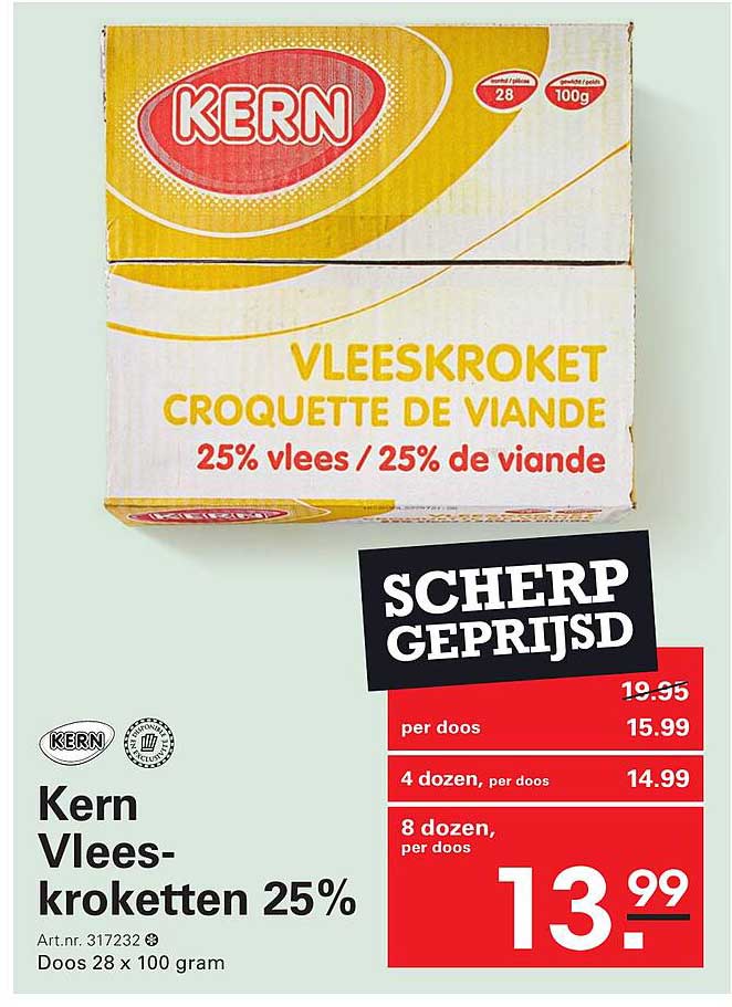 Kern Vlees-kroketten 25% SCHERP GEPRIJSD