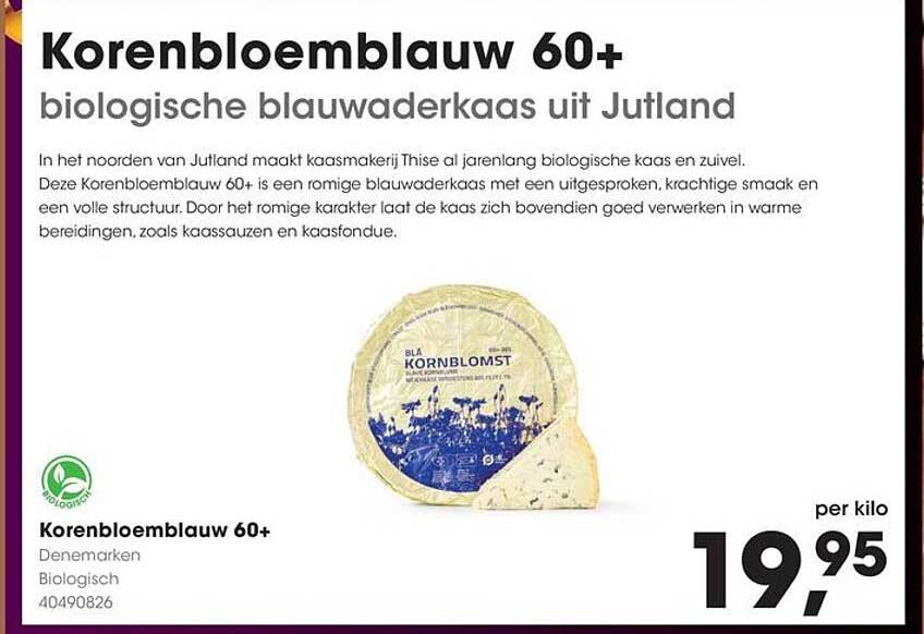 Korenbloemblauw 60+ biologische blauwaderkaas uit Jutland