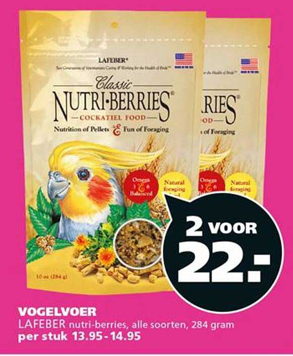 LAFEBER nutri-berries, alle soorten, 284 gram per stuk 2 voor 22,-