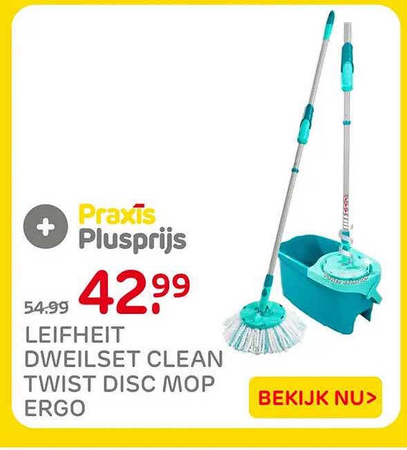 Leifheit dweilset Clean Twist Disc Mop Ergo