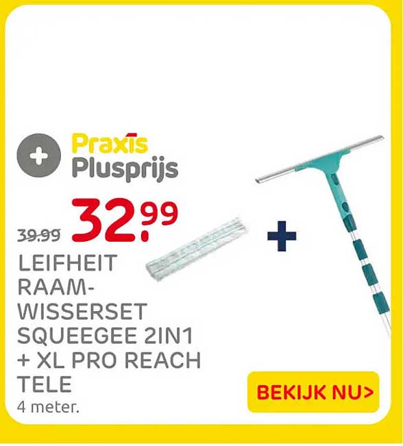 Leifheit raam-wisserset Squeegee 2in1 + XL Pro Reach Tele