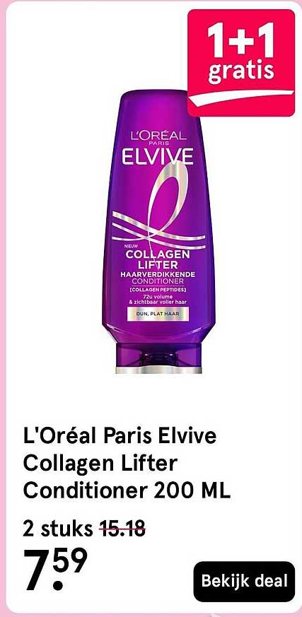 L'Oréal Paris Elvive Collagen Lifter Conditioner 200 ML 1+1 gratis