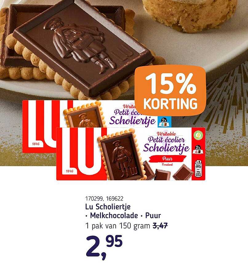 Lu Scholiertje • Melkchocolade • Puur 15% korting