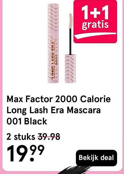 Max Factor 2000 Calorie Long Lash Era Mascara 001 Black 1+1 gratis