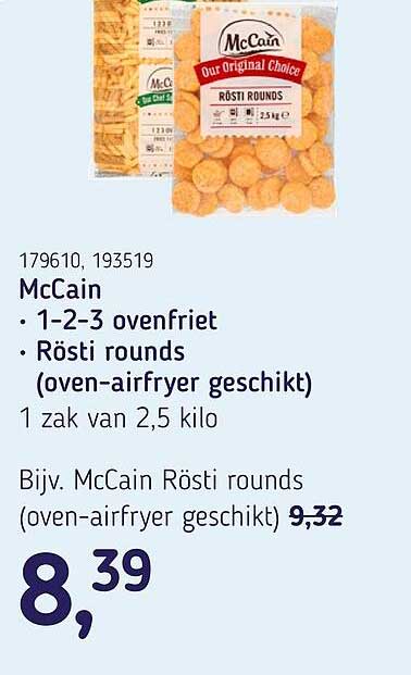 McCain 1-2-3 ovenfriet • Rösti rounds (oven-airfryer geschikt)