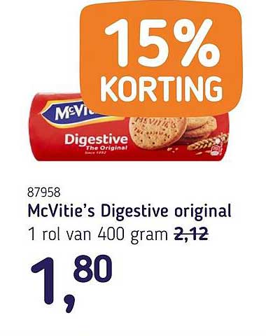 McVitie’s Digestive original 15% KORTING
