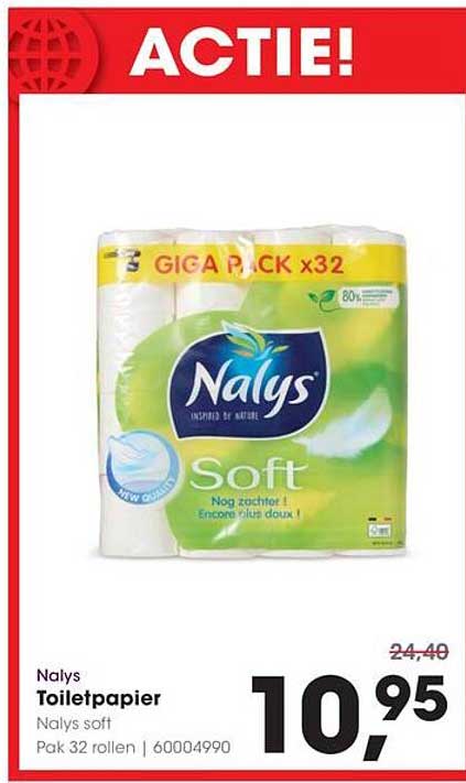 Nalys Toiletpapier Nalys soft Pak 32 rollen | 60004990