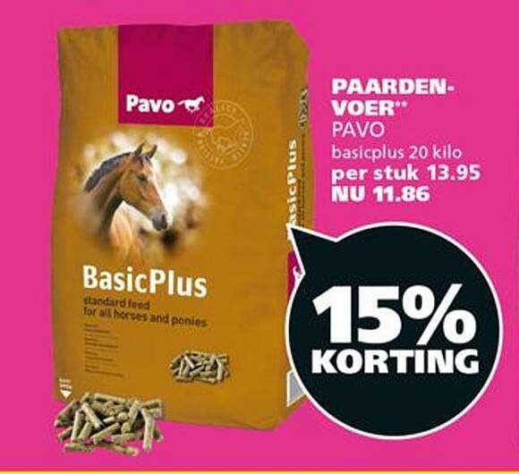PAARDENVOER PAVO basicplus 20 kilo 15% KORTING