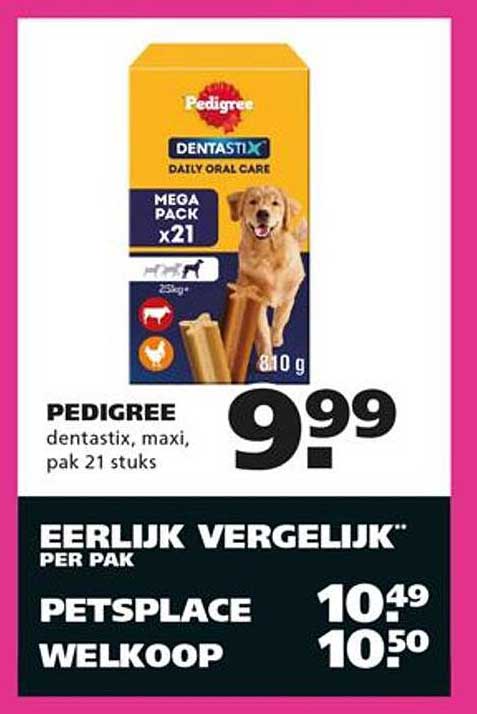 PEDIGREE dentastix, maxi, pak 21 stuks