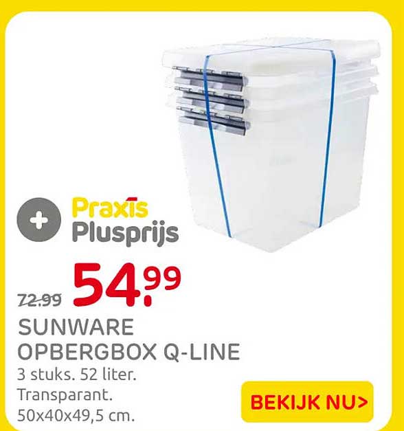 Praxis Plusprijs SUNWARE OPBERGBOX Q-LINE