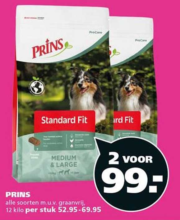 PRINS alle soorten m.u.v. graanvrij, 12 kilo per stuk 52.95-69.95