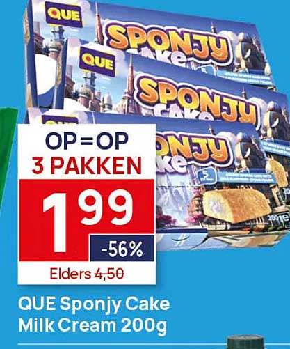 QUE Sponjy Cake Milk Cream 200g