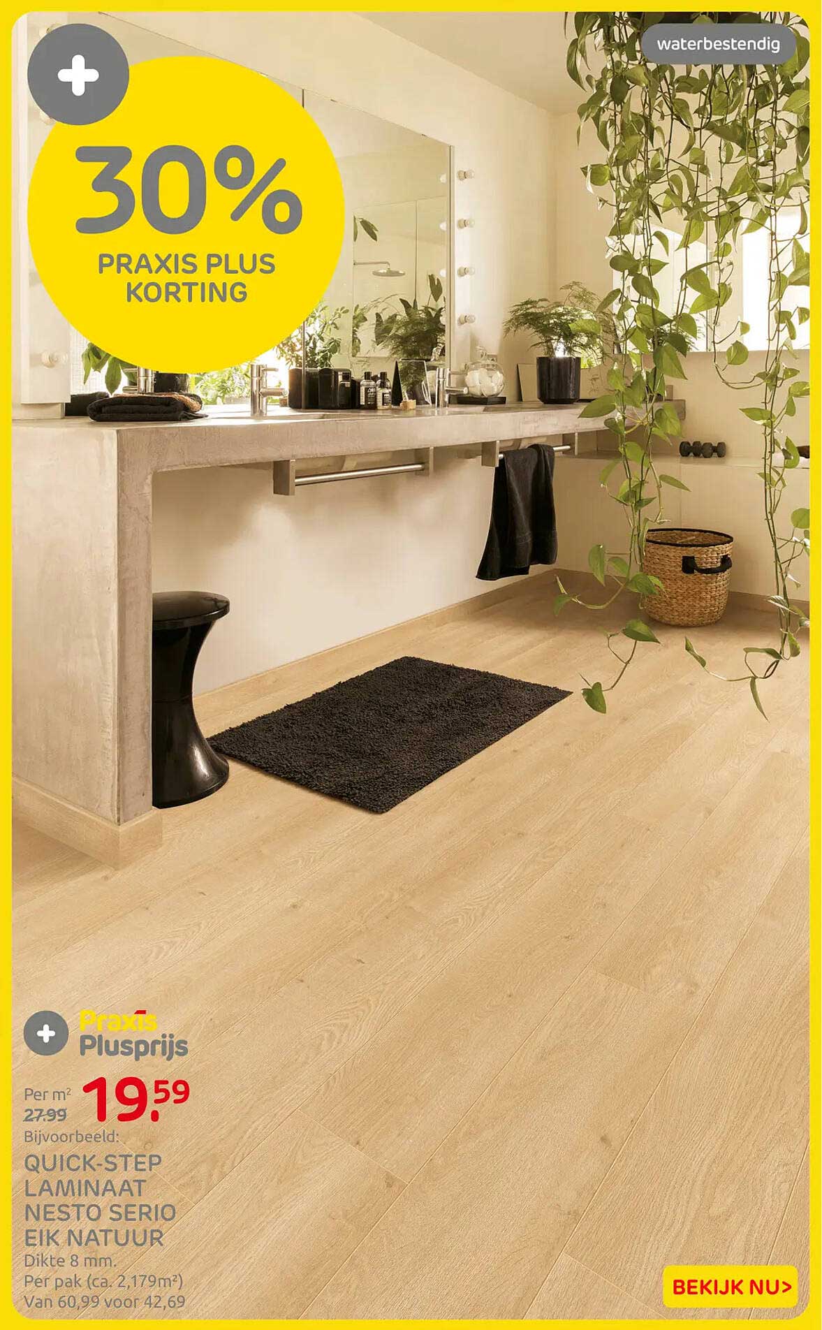 Quick-Step laminaat Nesto Serio eik natuur 30% Praxis Plus korting waterbestendig