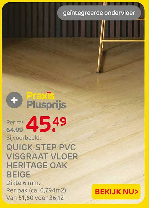 Quick-Step PVC visgraat vloer Heritage Oak Beige