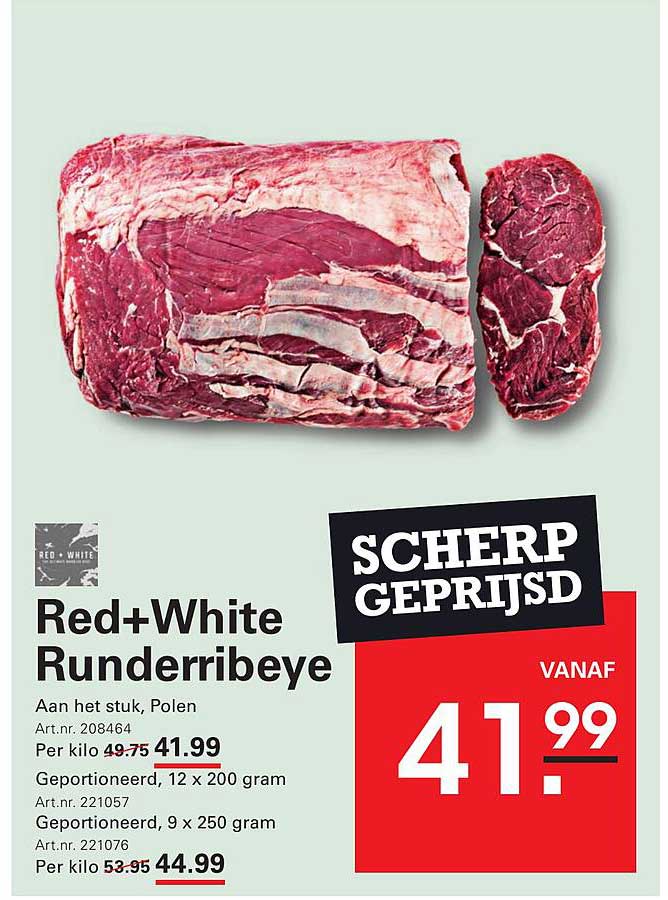 Red+White Runderribeye SCHERP GEPRIJSD