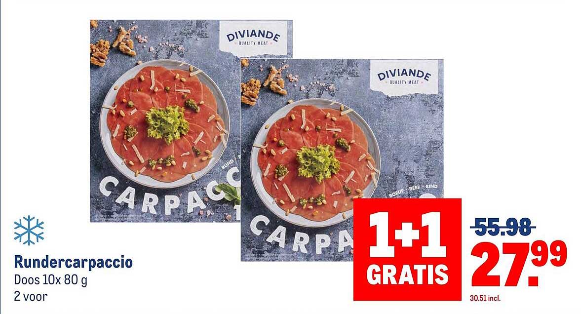Rundercarpaccio 1+1 GRATIS