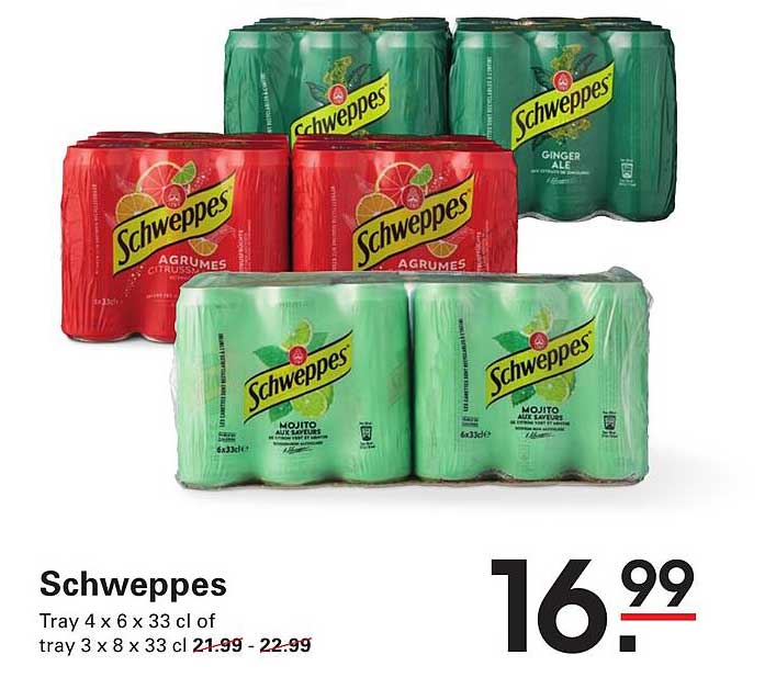 Schweppes Tray 4 x 6 x 33 cl of tray 3 x 8 x 33 cl