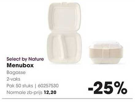 Select by Nature Menubox Bagasse 2-vaks