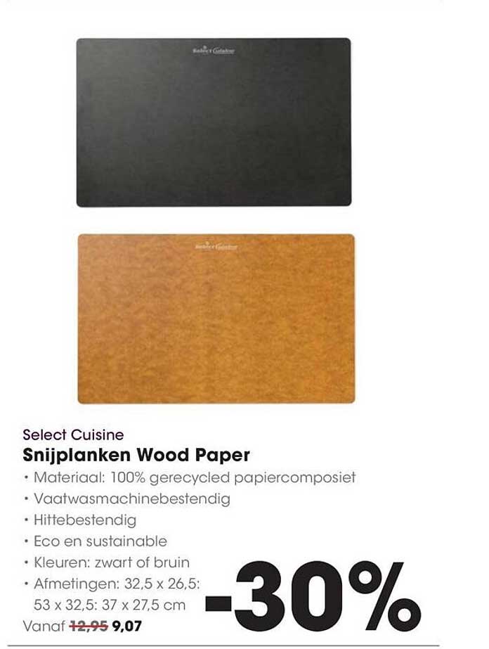 Select Cuisine Snijplanken Wood Paper -30%