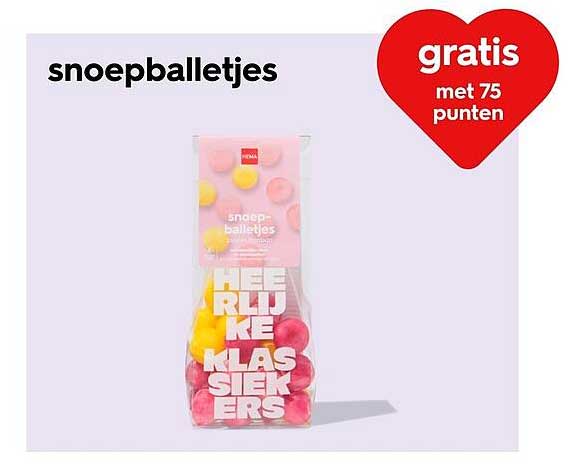 snoepballetjes gratis met 75 punten