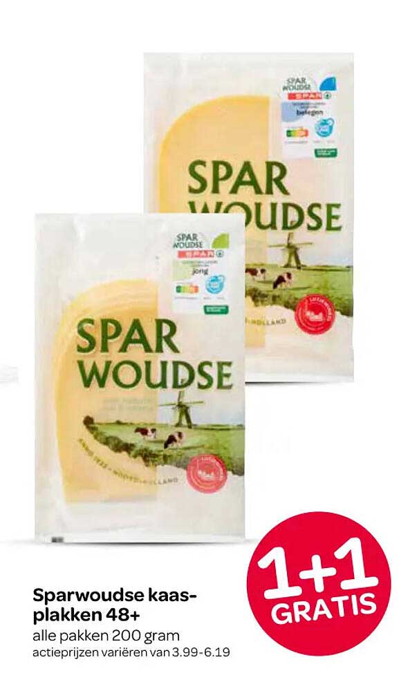 Sparwoudse kaasplakken 48+ 1+1 GRATIS